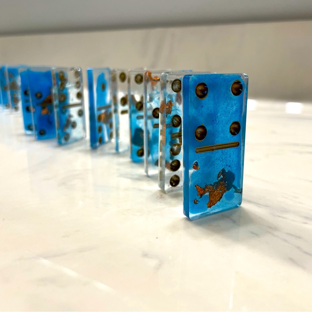 Epoxy resin Dominoes! 💙 for missions to Donate towards church 💕